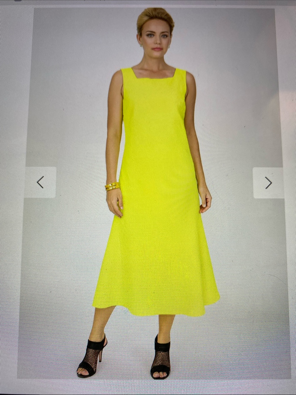 REDUCED! 💛 Neon yellow sleeveless maxi dress with back zipper and flared hem